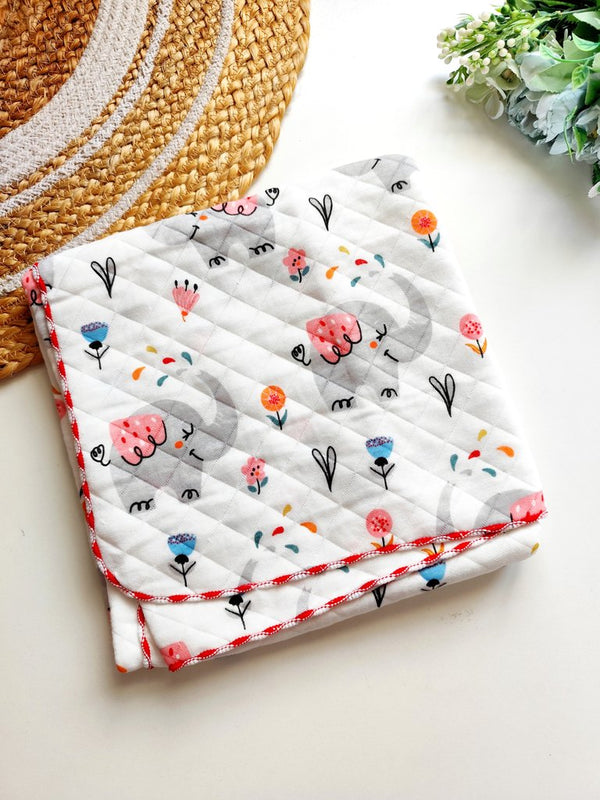 Muslin Blanket 2 layered (85*85cm)- Elephant Garden Print