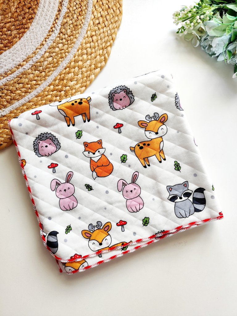 Muslin Blanket 2 layered (85*85cm)- Forest Animal Print
