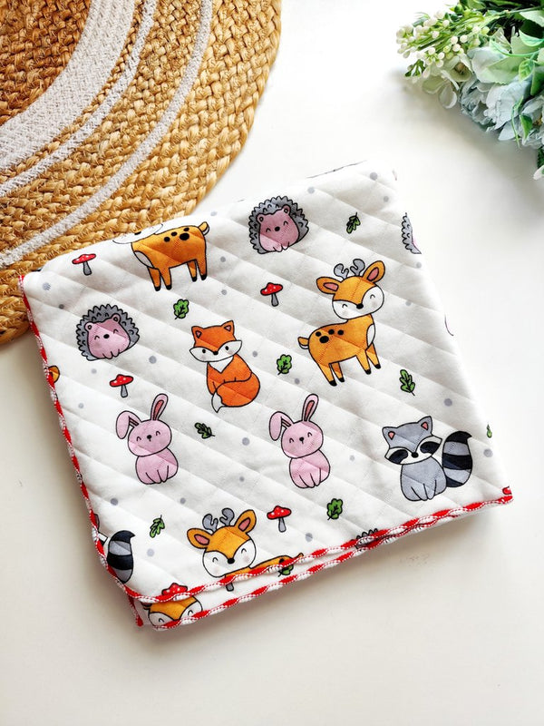 Muslin Blanket 2 layered (85*85cm)- Forest Animal Print