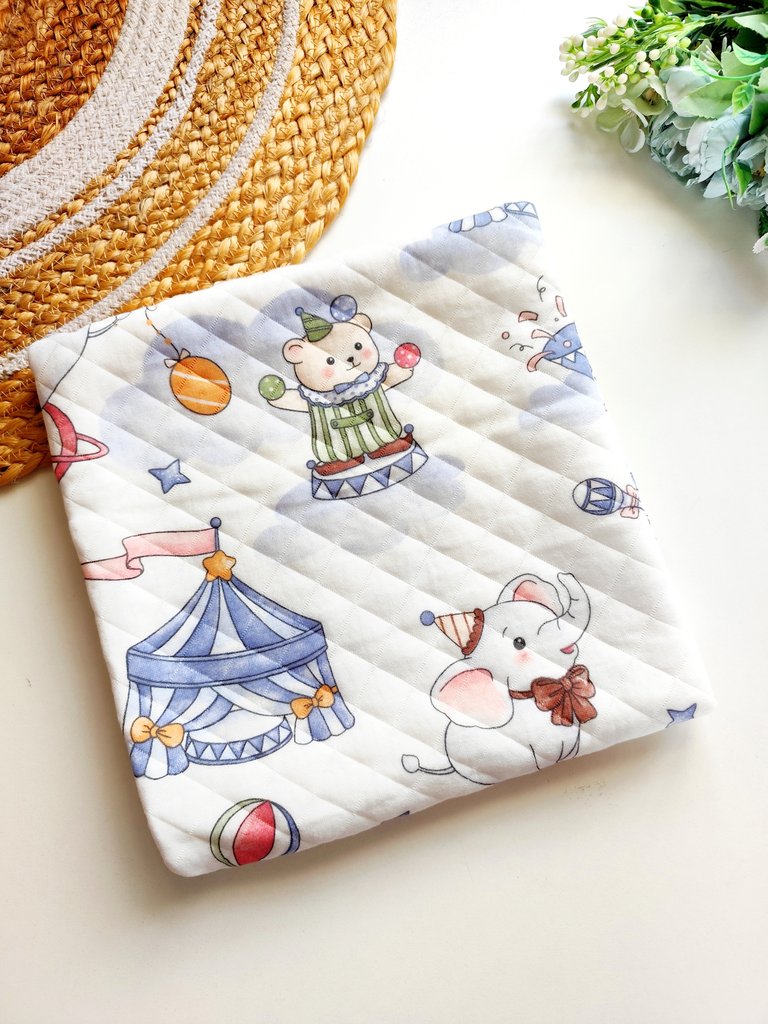 Muslin Blanket 2 layered (85*85cm)- Circus Animals Print