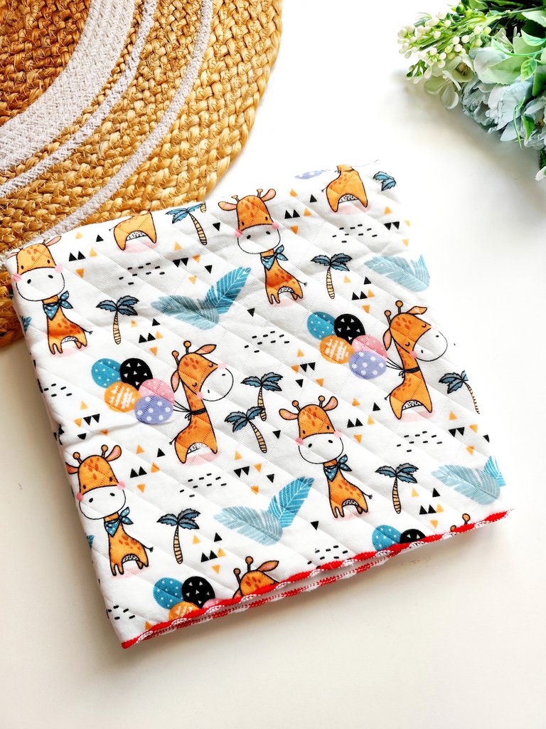 Muslin Blanket 2 layered (85*85cm)- Giraffe Safari Print