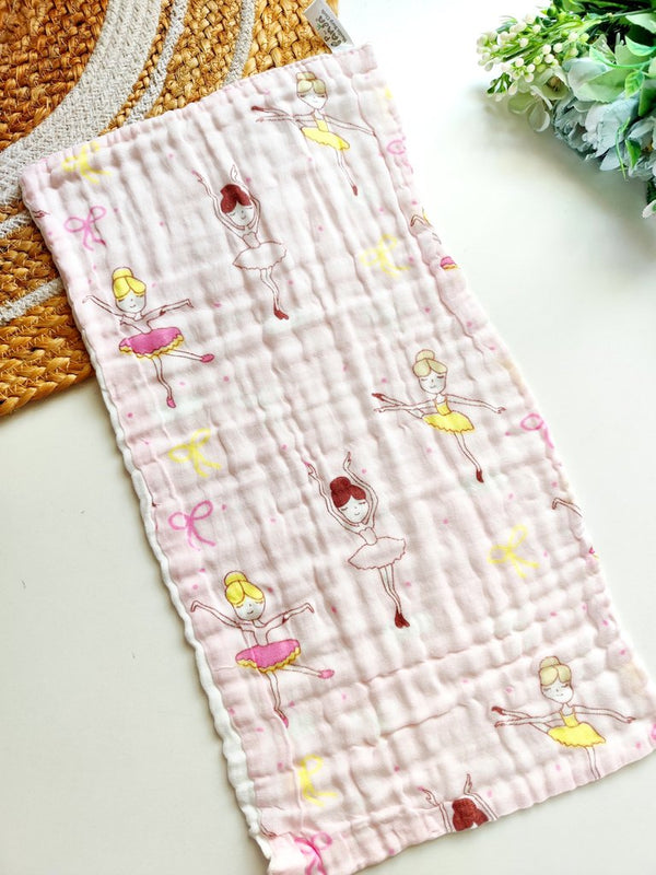 Muslin Shoulder Burp Cloth(50*25cm)- Pink Ballerina Print