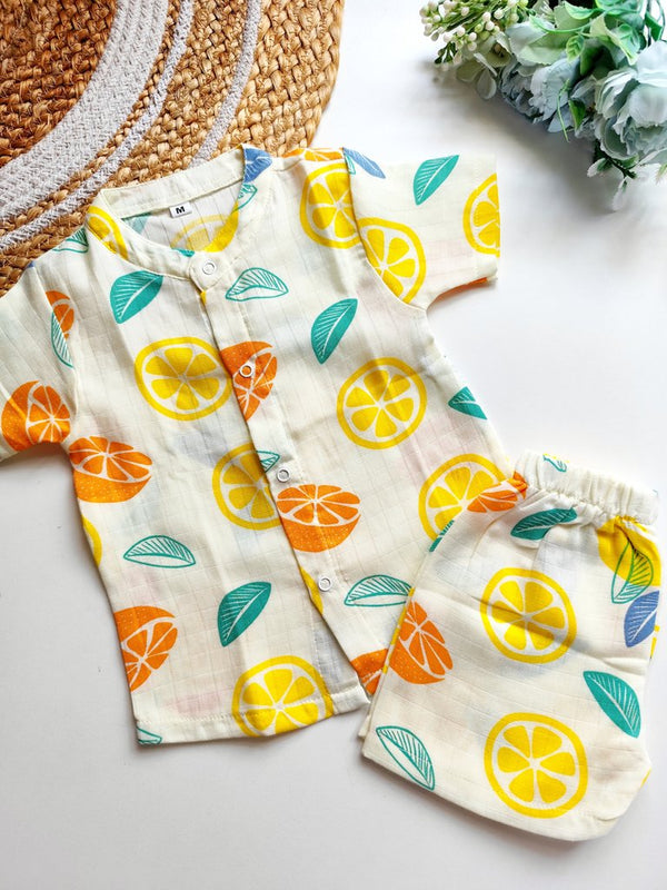 Muslin Mandarin Co ords- Citrus Slices