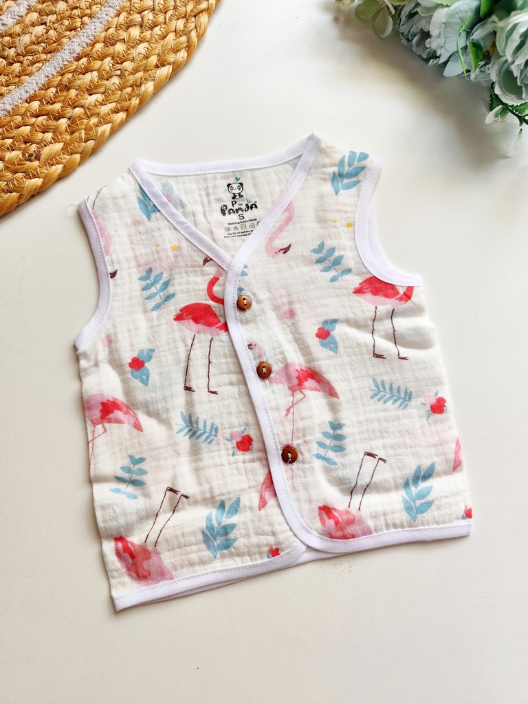 Crinkled Muslin Jablas- Pink Flamingo
