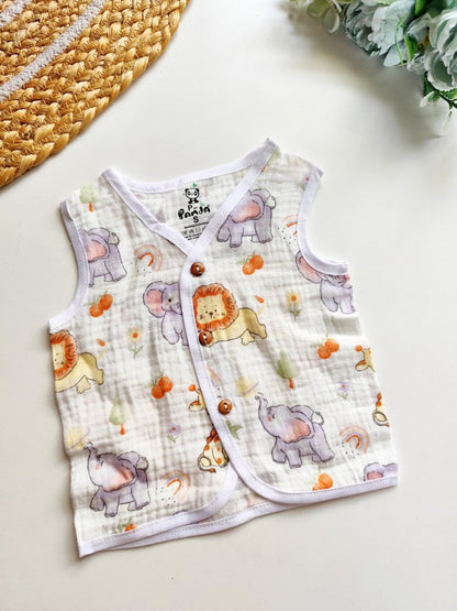 Crinkled Muslin Jablas- Safari Friends