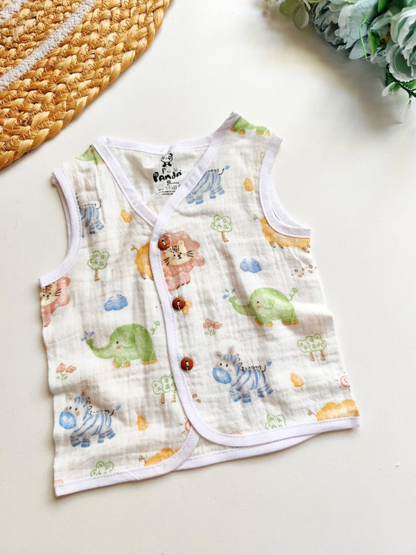 Crinkled Muslin Jablas- Safari Friends