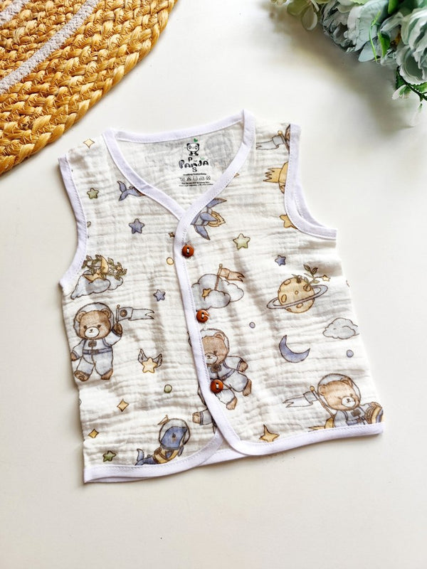 Crinkled Muslin Jablas- Astronaut Bear