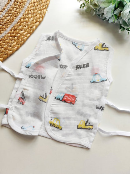 Kimono Muslin Jablas- Vehicles Print