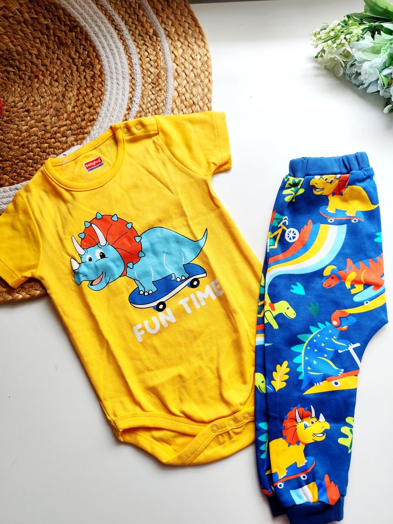 Co ords - Yellow & Blue Dinosaur Print