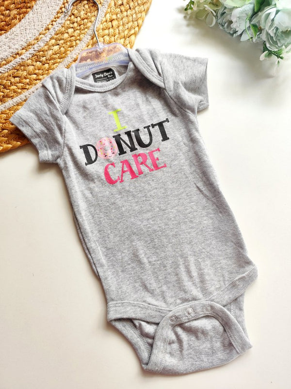 Onesies - Grey I Donut Care Print