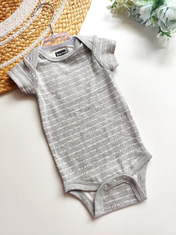 Onesies - Grey Dotted Stripes