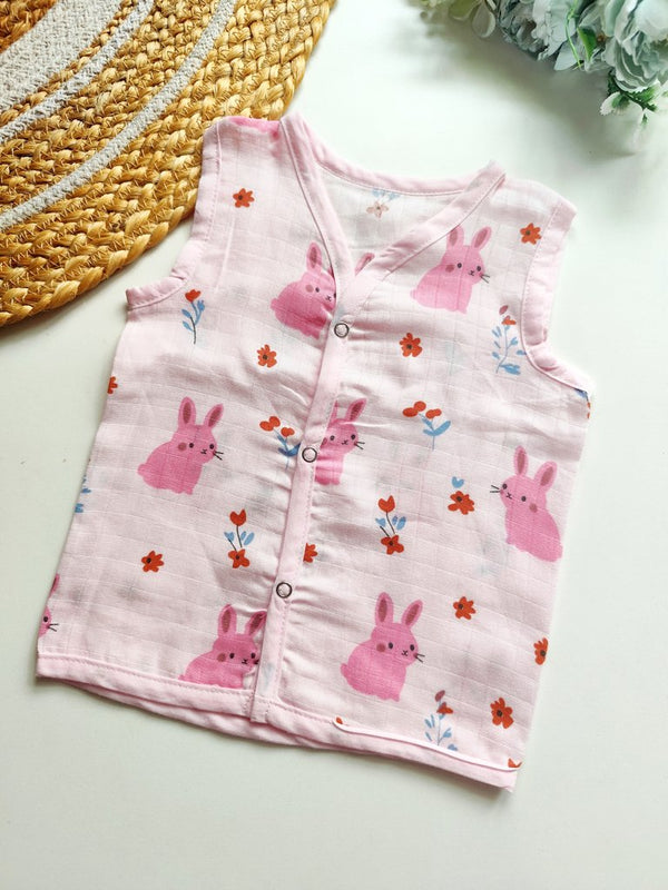 Muslin Jablas- Pink Bunny Floral