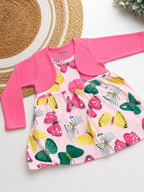 Frocks - Pink Butterfly Print