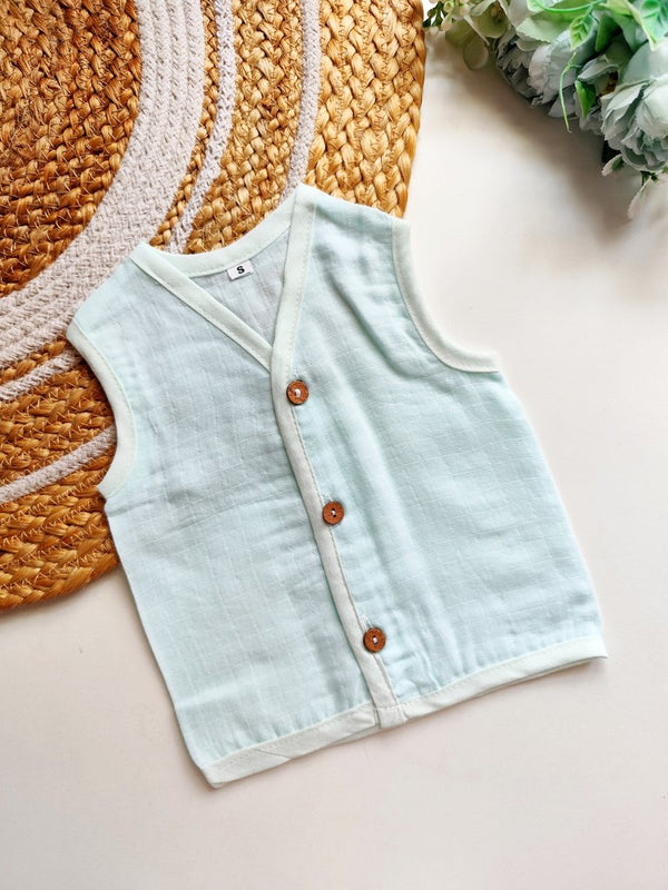 Coloured Muslin Jabla- light blue