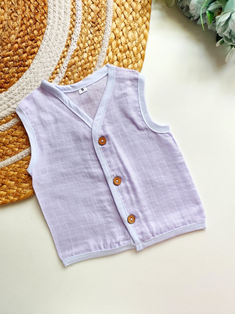 Coloured Muslin Jabla- Lavender