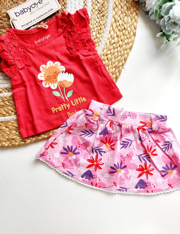Cotton Sets- Coral Red Floral