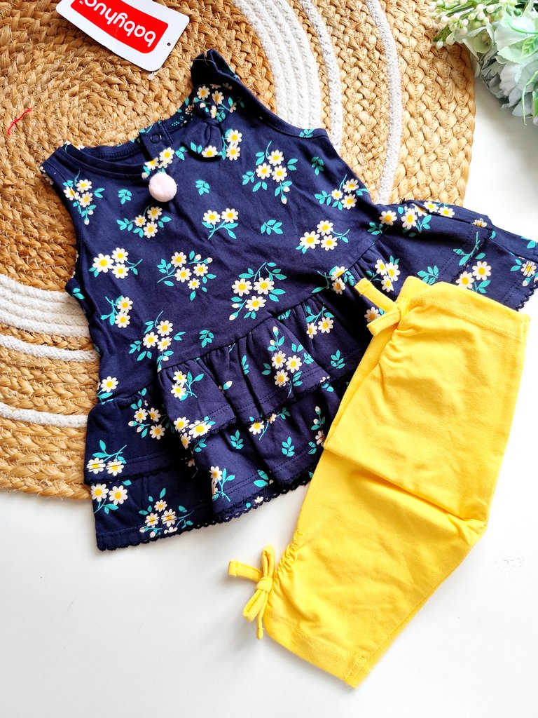 Cotton Sets- Navy Blue Floral Print