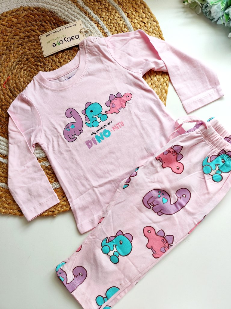 Cotton Sets- Pink Dino-Mite