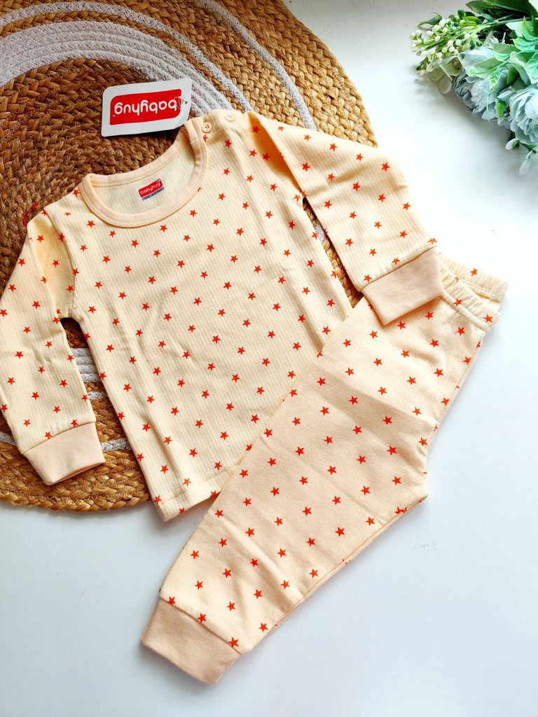 Cotton Sets- Peach Star Print