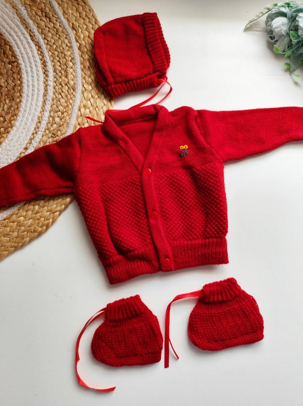 Premium Sweater Set- Maroon Red