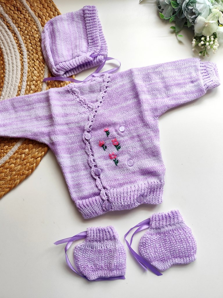 Kimono Sweater Set- Lavender Floral