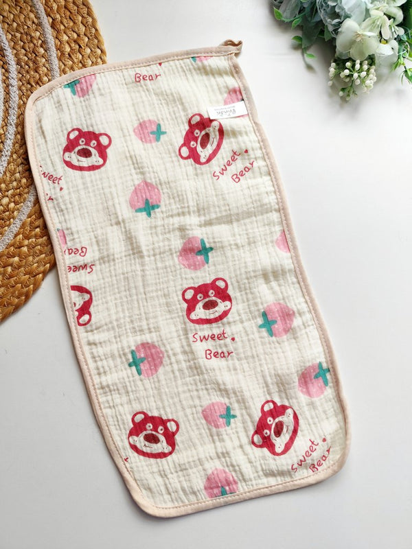 Crinkled Muslin Burp Cloth- Sweet Bear