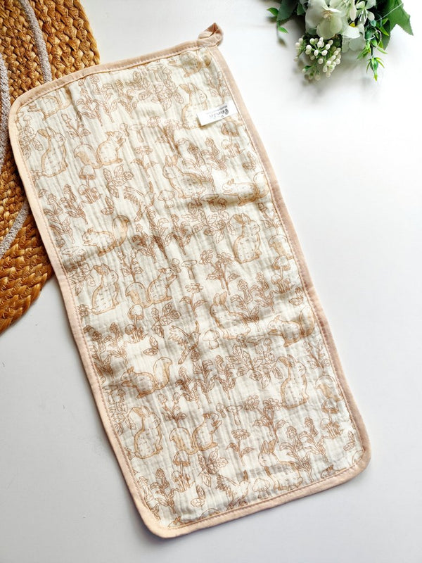 Crinkled Muslin Burp Cloth- Woodland Friends
