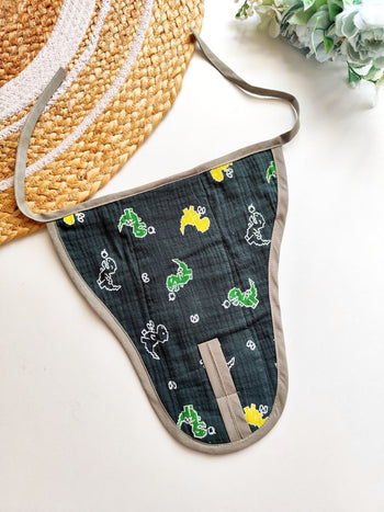 3 layered Muslin Nappy- Pixel Dinosaur