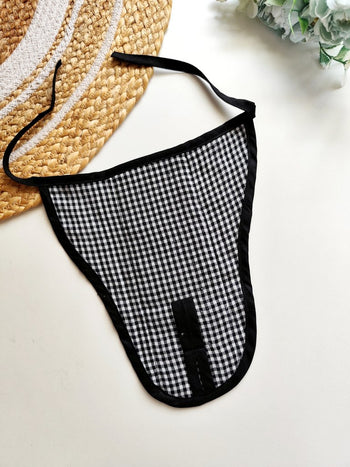 3 layered Muslin Nappy- Black Gingham
