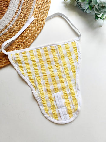 3 layered Cotton Nappy- Yellow Checks