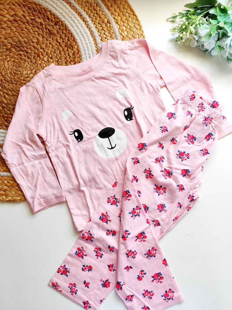 Co ords- Pink Bear & Floral Print