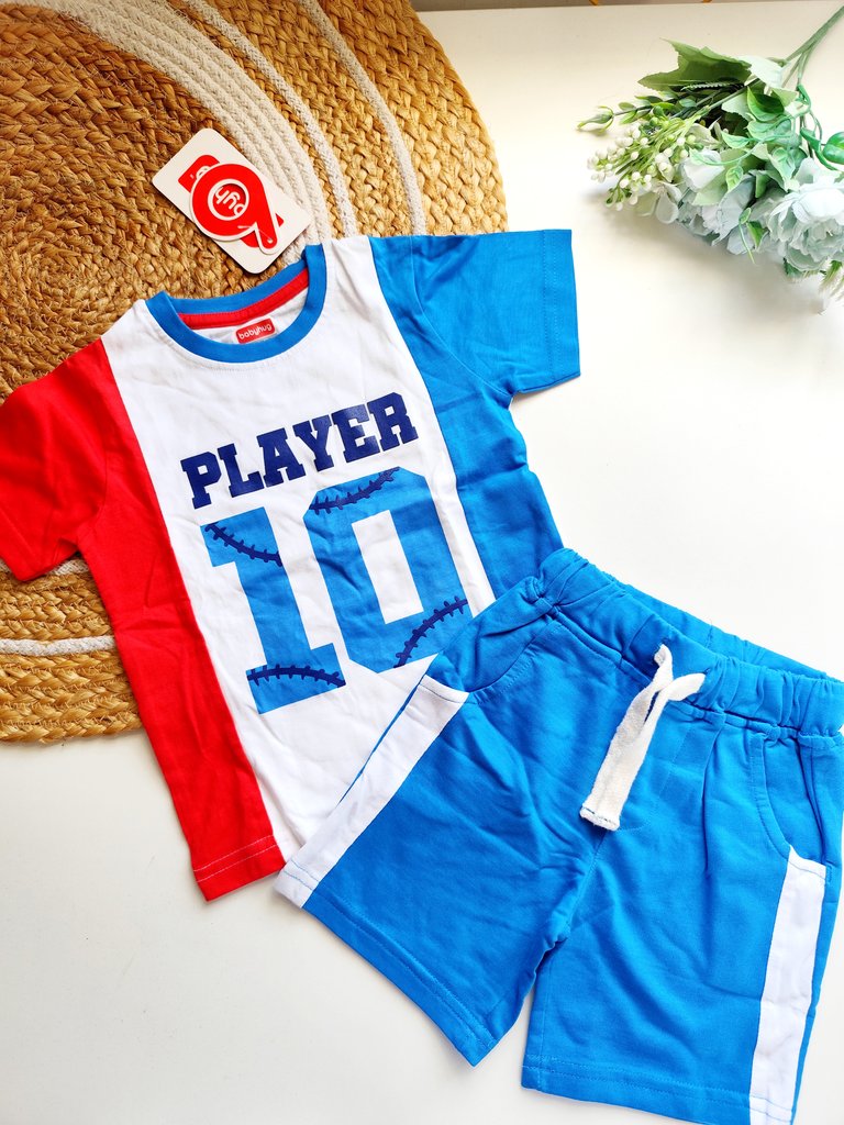 Co ords- Blue and Red Player 10 Print