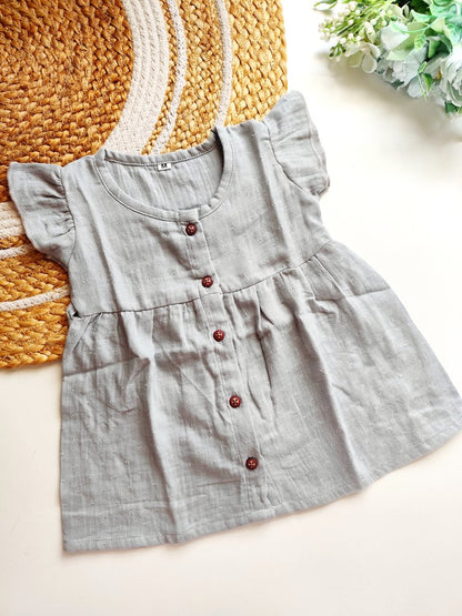 Muslin Frocks - Textured Soft Grey