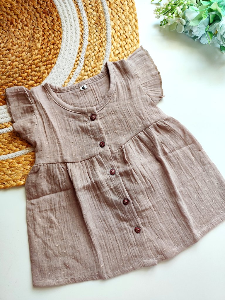 Muslin Frocks -Textured Dusty Taupe