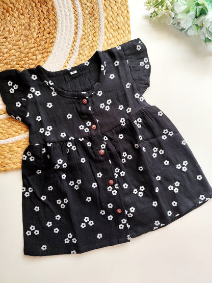 Muslin Frocks - Black Floral