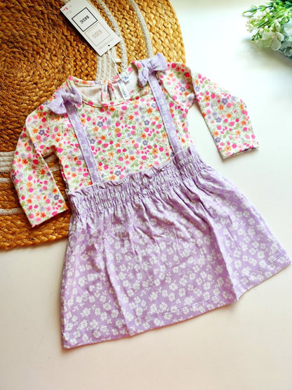 Ribbed Frocks- Lavender Floral