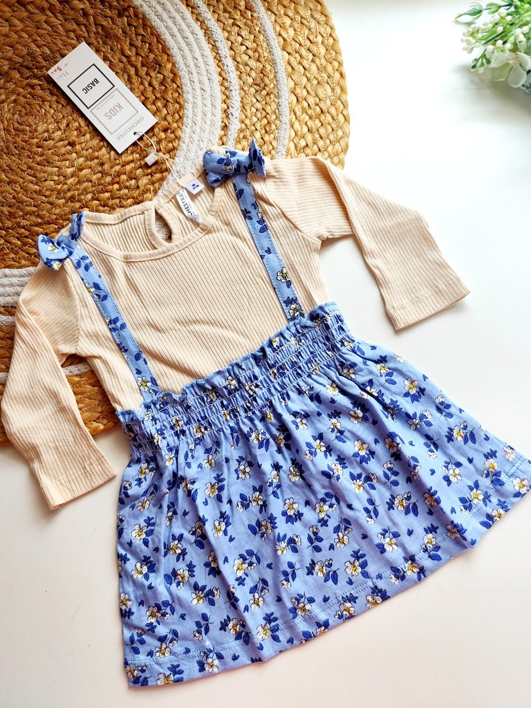 Ribbed Frocks- Light Blue Floral
