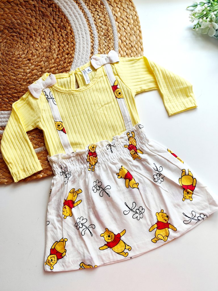 Ribbed Frocks- Yellow Winnie the Pooh