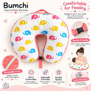 Feeding Pillow- Multicolor Elephant Print