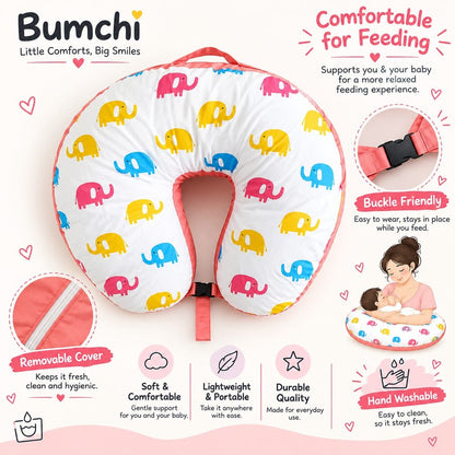 Feeding Pillow- Multicolor Elephant Print