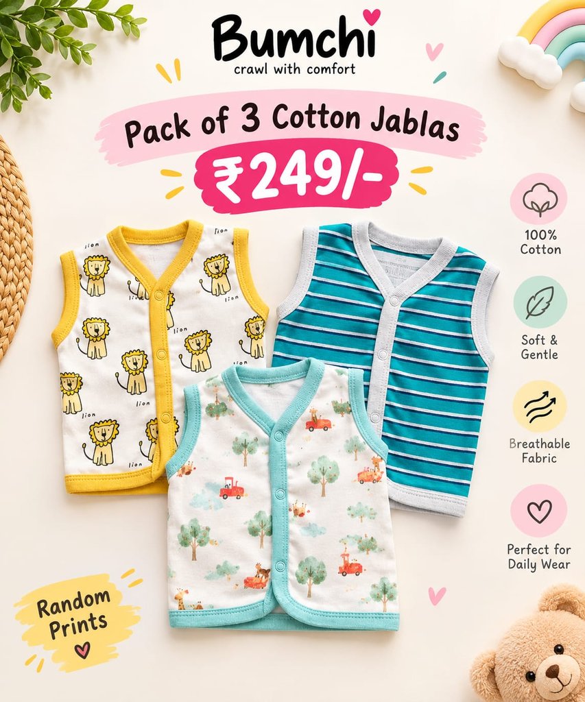 Cotton Jablas- Random Prints (Pack of 3)