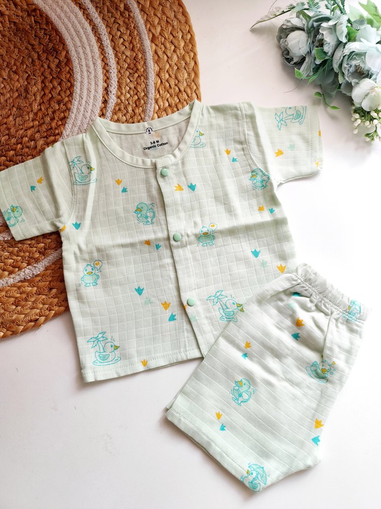 Muslin Co ords- Mint Green Duck Print