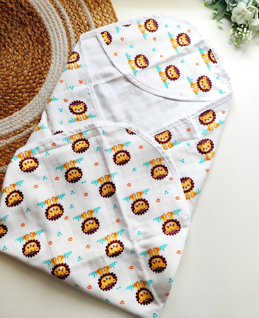 Double Layered Hooded Towel- Lion Print