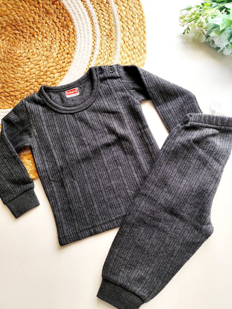 Ribbed Co ords - Charcoal Grey Ribbed