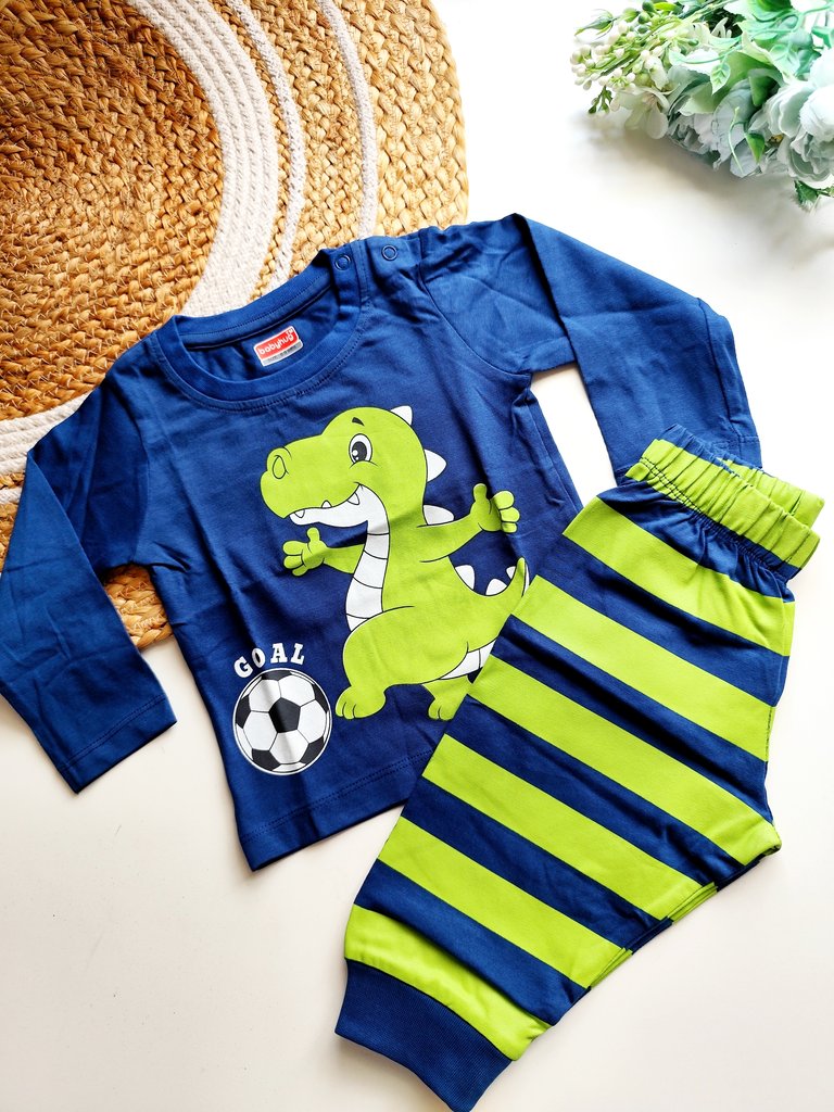 Co ords - Blue Dinosaur Football Print