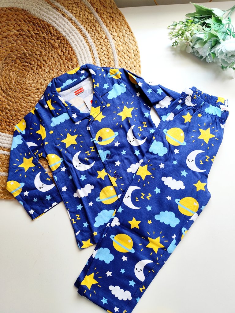 Co ords- Blue Celestial Moon & Star Print