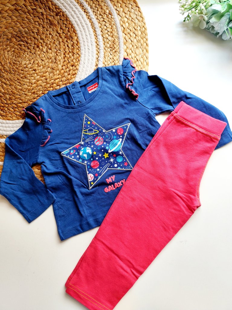Co ords- Navy Blue & Pink Galaxy Print