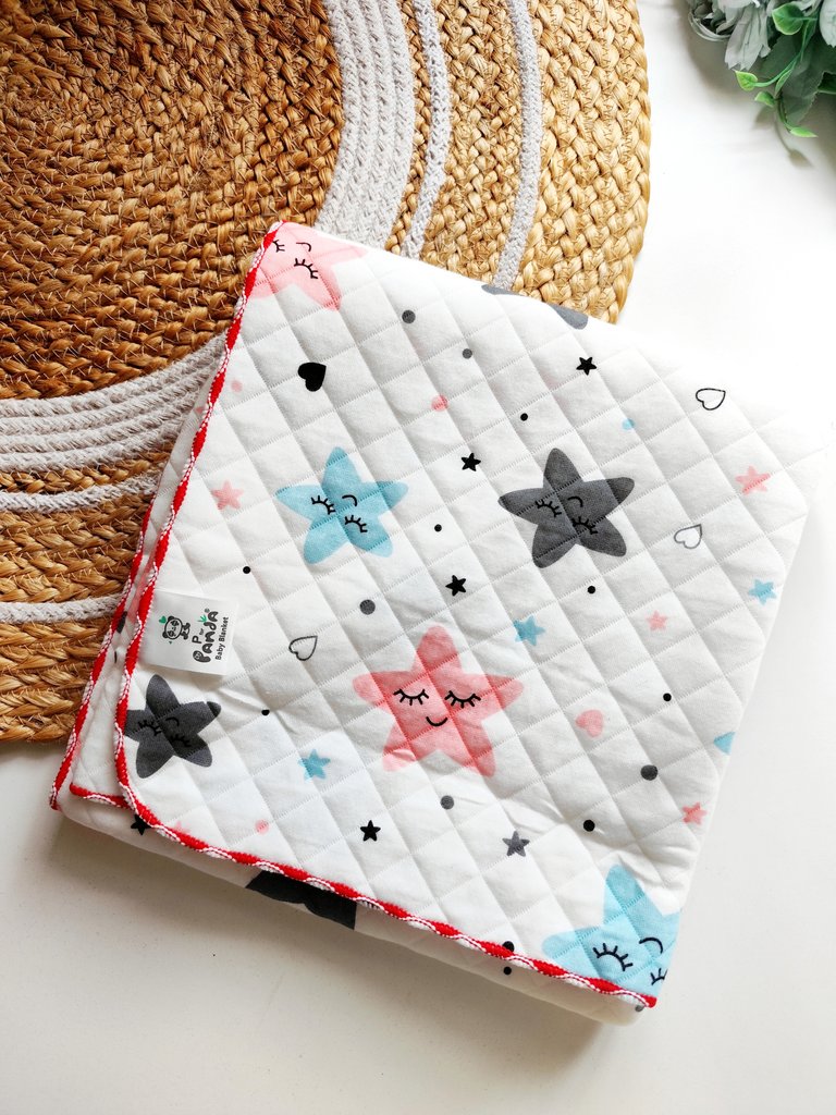 Muslin Blanket (85*85 cm)- Cute Sleepy Stars