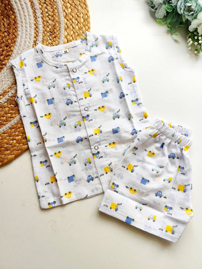 Cotton Co ords- Beep Car Print