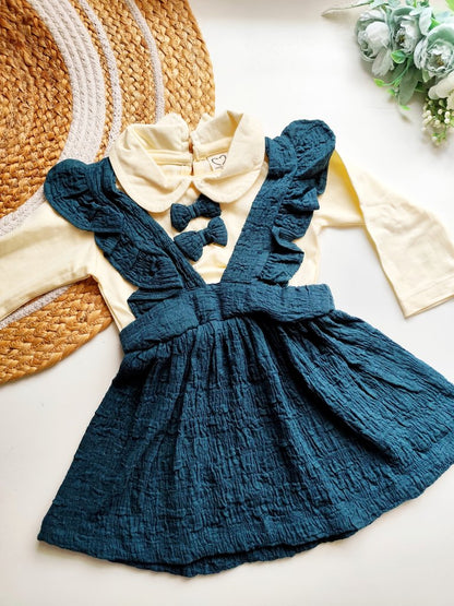 Fancy Frocks- Teal Blue and Cream
